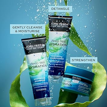 John Frieda John Frieda Deep Sea Hydration Shampoo Moisturising Shampoo for ColourTreated Dry Damaged Hair 250ml  - Image 5