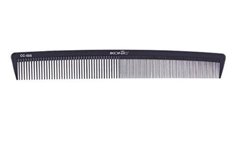 IKONIC IKONIC CARBON COMB CC005 BLACK with Ionic Coating evenly spread teeth and a curved top hold for a comfortable hold and easy switches during styling Ideal for normal to thin hair