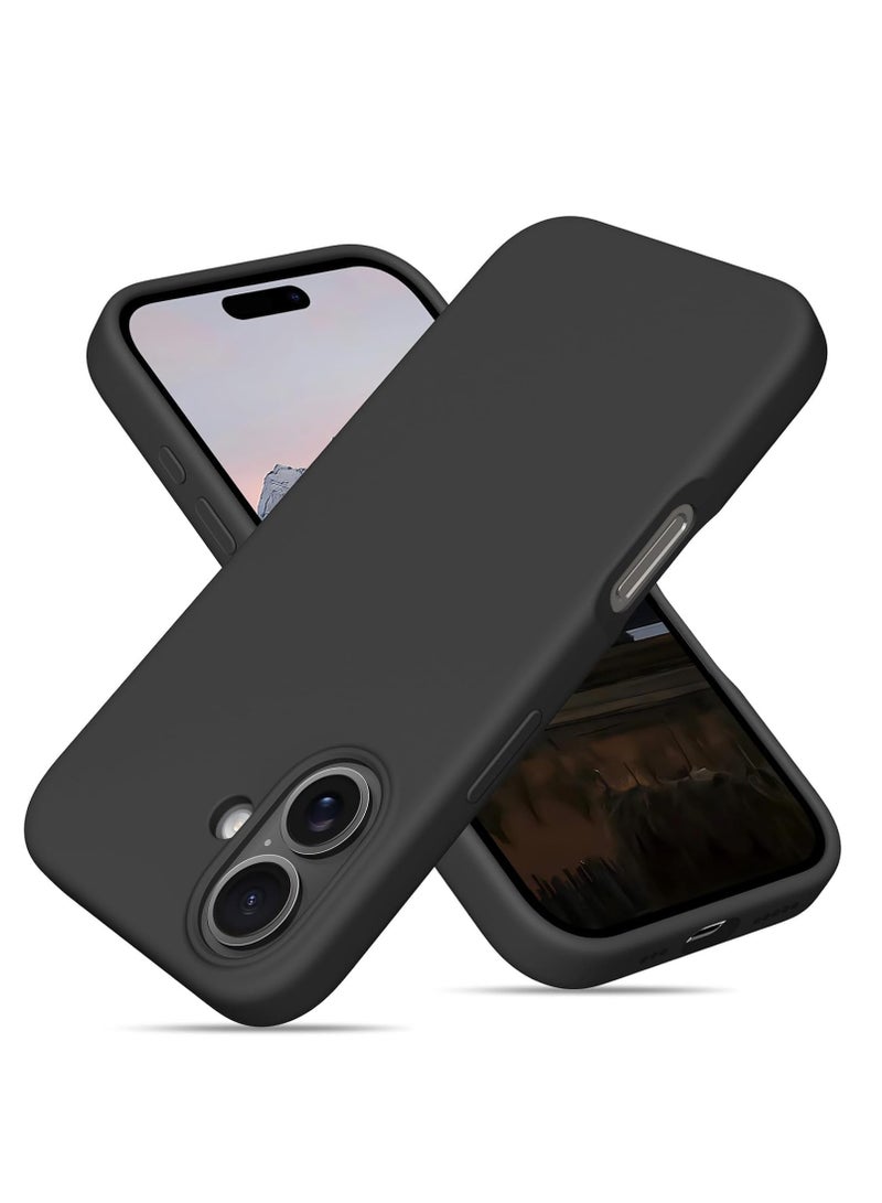 ELTRAZONE Case Compatible with iPhone 16 Plus – Liquid Soft Silicone Shockproof Cover with Microfiber Lining – Full Body Protection & Camera Guard – 6.7-inch (Black, iP 16 Plus) - Image 1