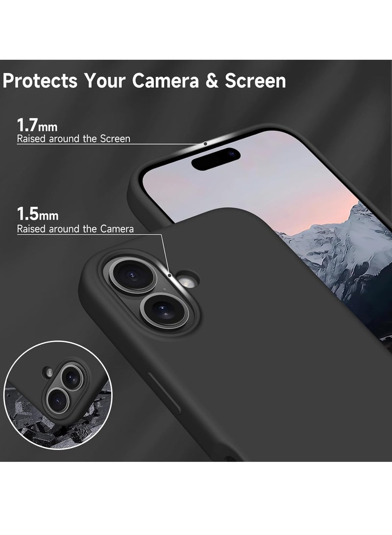 ELTRAZONE Case Compatible with iPhone 16 Plus – Liquid Soft Silicone Shockproof Cover with Microfiber Lining – Full Body Protection & Camera Guard – 6.7-inch (Black, iP 16 Plus) - Image 3
