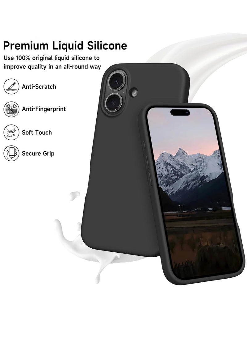 ELTRAZONE Case Compatible with iPhone 16 Plus – Liquid Soft Silicone Shockproof Cover with Microfiber Lining – Full Body Protection & Camera Guard – 6.7-inch (Black, iP 16 Plus) - Image 4