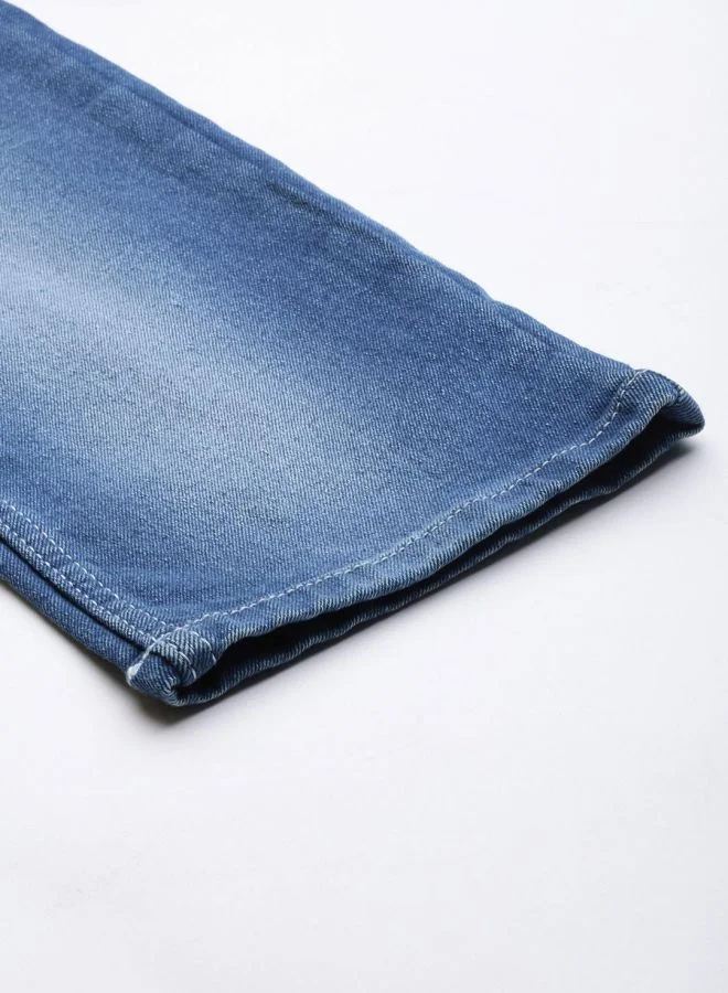 The Indian Garage Co Men Slim Straight Fit Solid Mid-Rise Stretchable Jeans