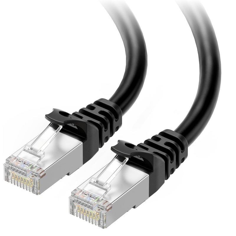 CableMatters كابل إيثرنت محمي بدون عائق Cat 6A بسرعة 10Gbps - 75 قدم، كابل Cat 6A، سلك Cat6A، سلك إيثرنت، أسود - Image 1