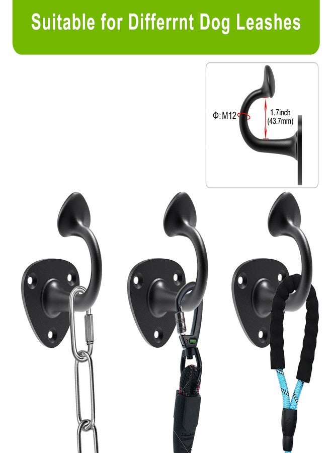 Lifeswell Dog Leash Holder for Wall, Heavy Duty Hook for Lead Management, Easy to Install, Fully Welded Hook for Indoor & Outdoor Use, Black - Image 3