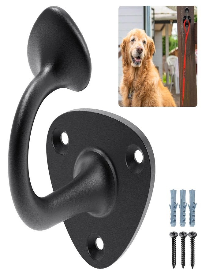 Lifeswell Dog Leash Holder for Wall, Heavy Duty Hook for Lead Management, Easy to Install, Fully Welded Hook for Indoor & Outdoor Use, Black - Image 1