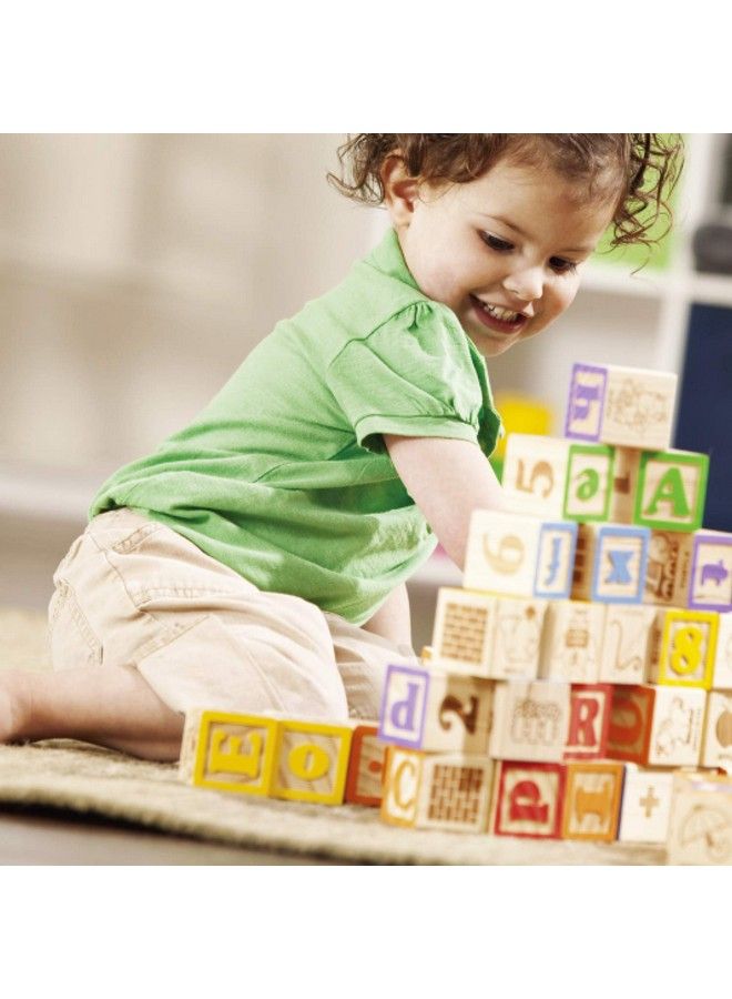 SainSmart Jr. Wooden Abc Blocks 40Pcs Stacking Blocks Baby Alphabet Letters, Counting, Building Block Set With Mesh Bag For Toddlers  - Image 4