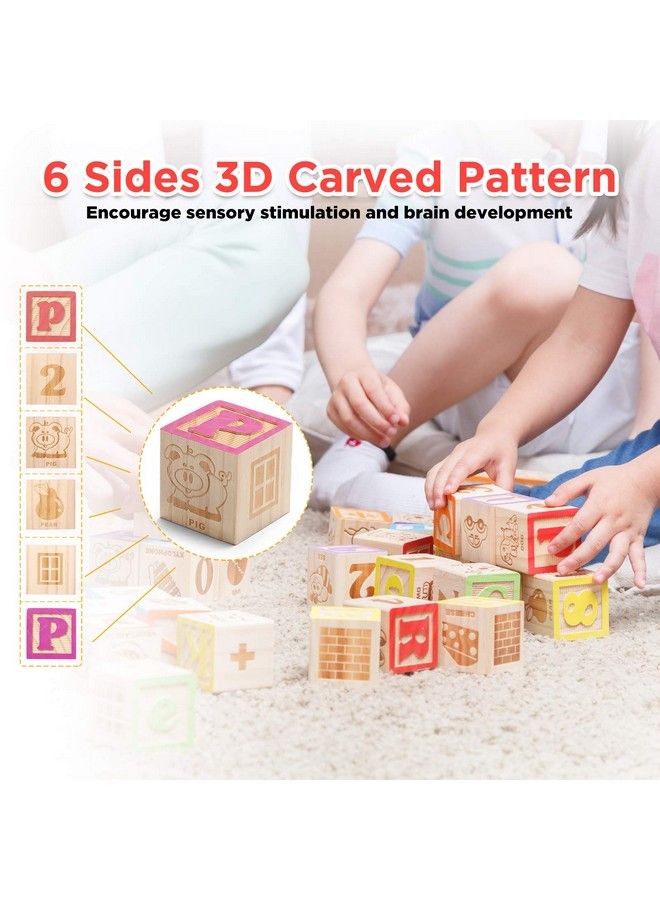 SainSmart Jr. Wooden Abc Blocks 40Pcs Stacking Blocks Baby Alphabet Letters, Counting, Building Block Set With Mesh Bag For Toddlers  - Image 5