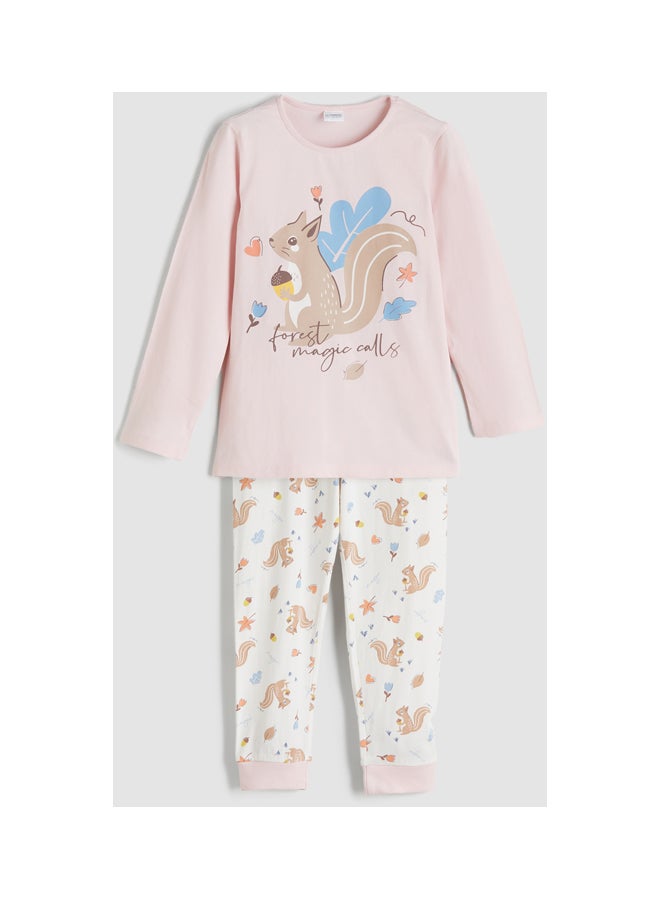 LC WAIKIKI Crew Neck Girls' Pyjama Set - Image 1