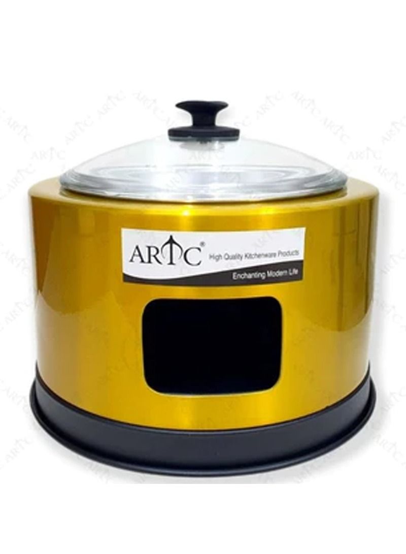 ARTC Golden Buffet Dish With Glass Lid - Image 1