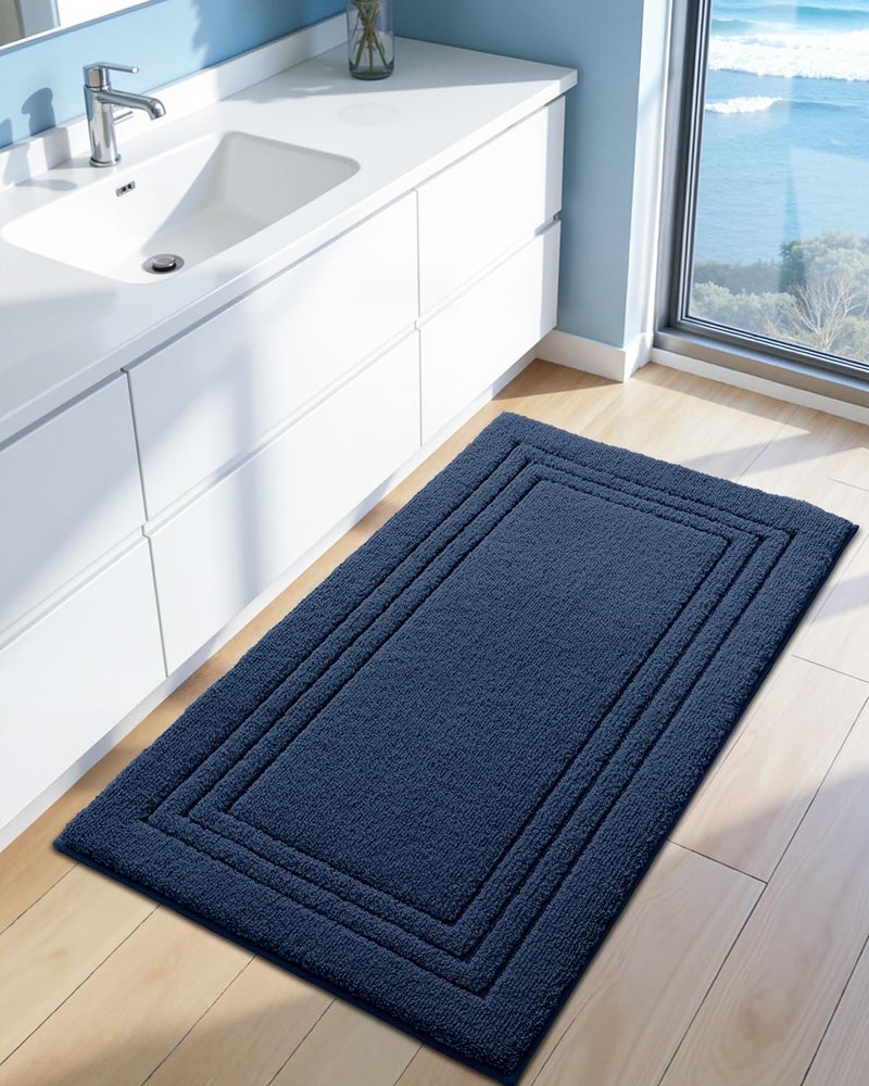 DEXI Bath Mats Bathroom Rug, 24x16 Non Slip Bathroom Rugs Washable, Absorbent Bathmat Quick Dry for Shower Floor Sink, Navy Blue - Image 5