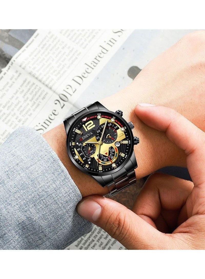 Geneva Men's Metal Decorative Chronograph Analog Watch - Image 2