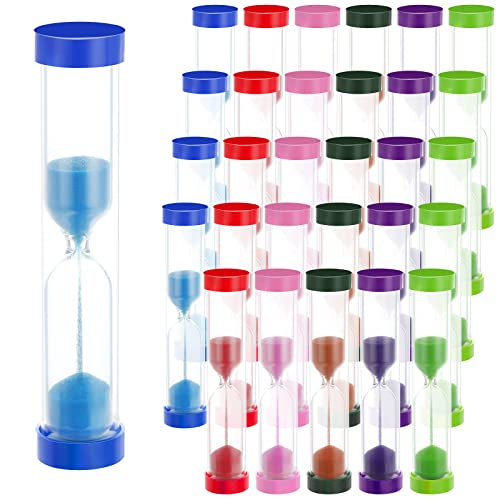 Fabbay 40 Pack 2 Minute Sand Timer for Kids Colorful Hourglasses Clock 2 Minute Small Plastic Sand Watch Mini Toothbrush Timer Kids Sandglass for Classroom Teeth Brushing