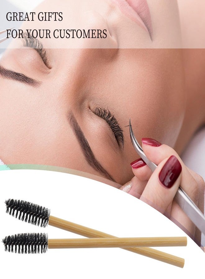 MyAoKuE-UP 300PCS Disposable Mascara Wands Spoolie Brush Bamboo Eyebrow Brushes Eyelash Extension Applicator Makeup Kits.myaokue-up(Black) - Image 3