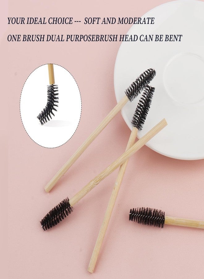 MyAoKuE-UP 300PCS Disposable Mascara Wands Spoolie Brush Bamboo Eyebrow Brushes Eyelash Extension Applicator Makeup Kits.myaokue-up(Black) - Image 4