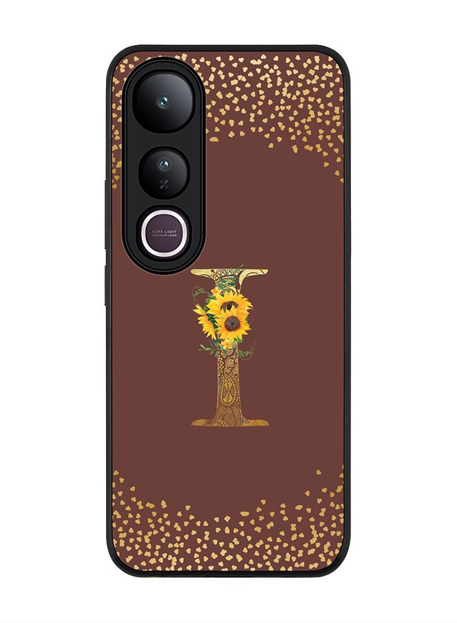 Stylizedd For vivo V50 Lite Case,Slim fit Camera Protection, Shockproof Thin Phone cover  - Custom Floral Monogram - I  (Brown )