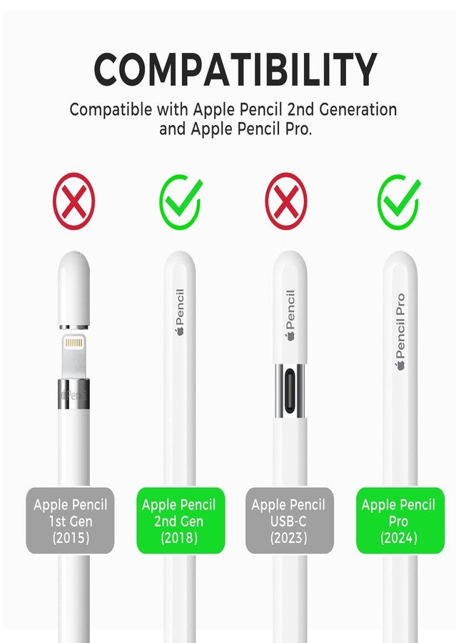 TRONWIN Apple Pencil Pro Case for Apple Pencil 2nd Generation Sleeve Silicone Cover Perfect Grip Skin Classic Design with Sturdy Clip Compatible with Apple Pencil 2 for ipad pro (Deep Green) - Image 2