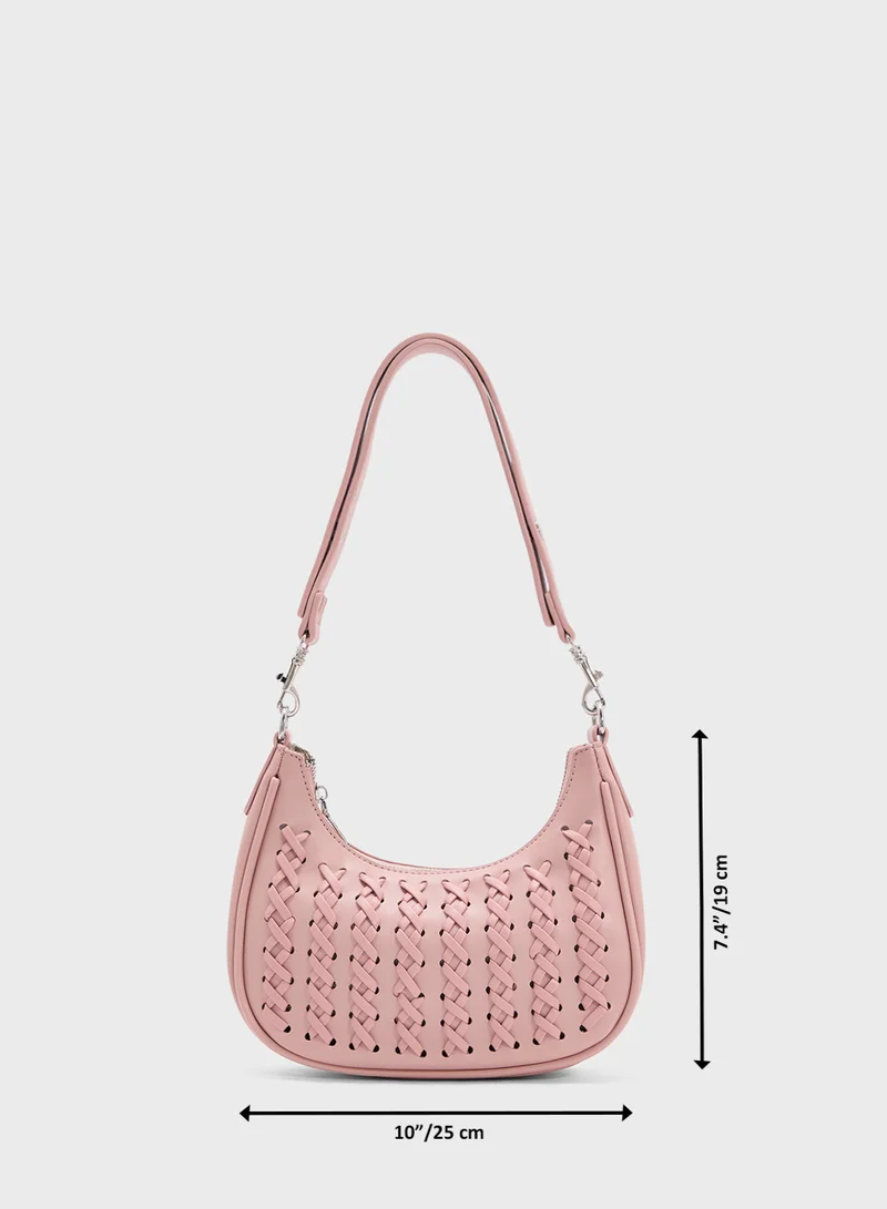 ELLA Weave Detail Shoulder Bag