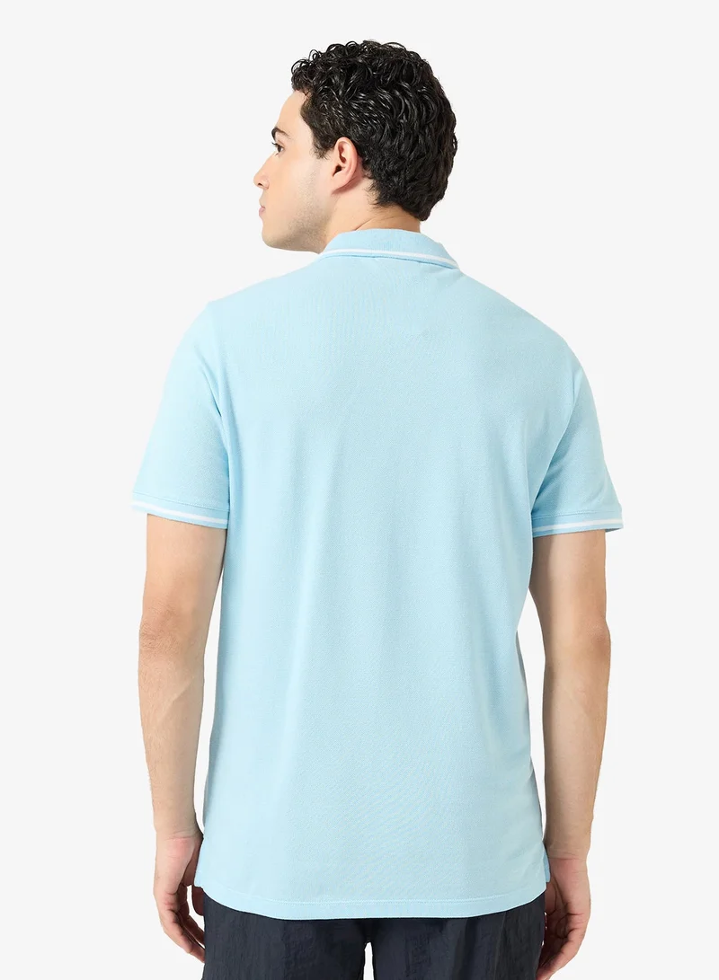 امبوريو ارماني تيشيرت بولو مزين بشعار العلامة التجارية