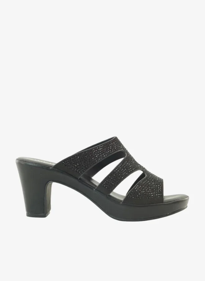 092-3095 Michelle Morgan Ladies Mid Heel Sandals 514ZD097 Black