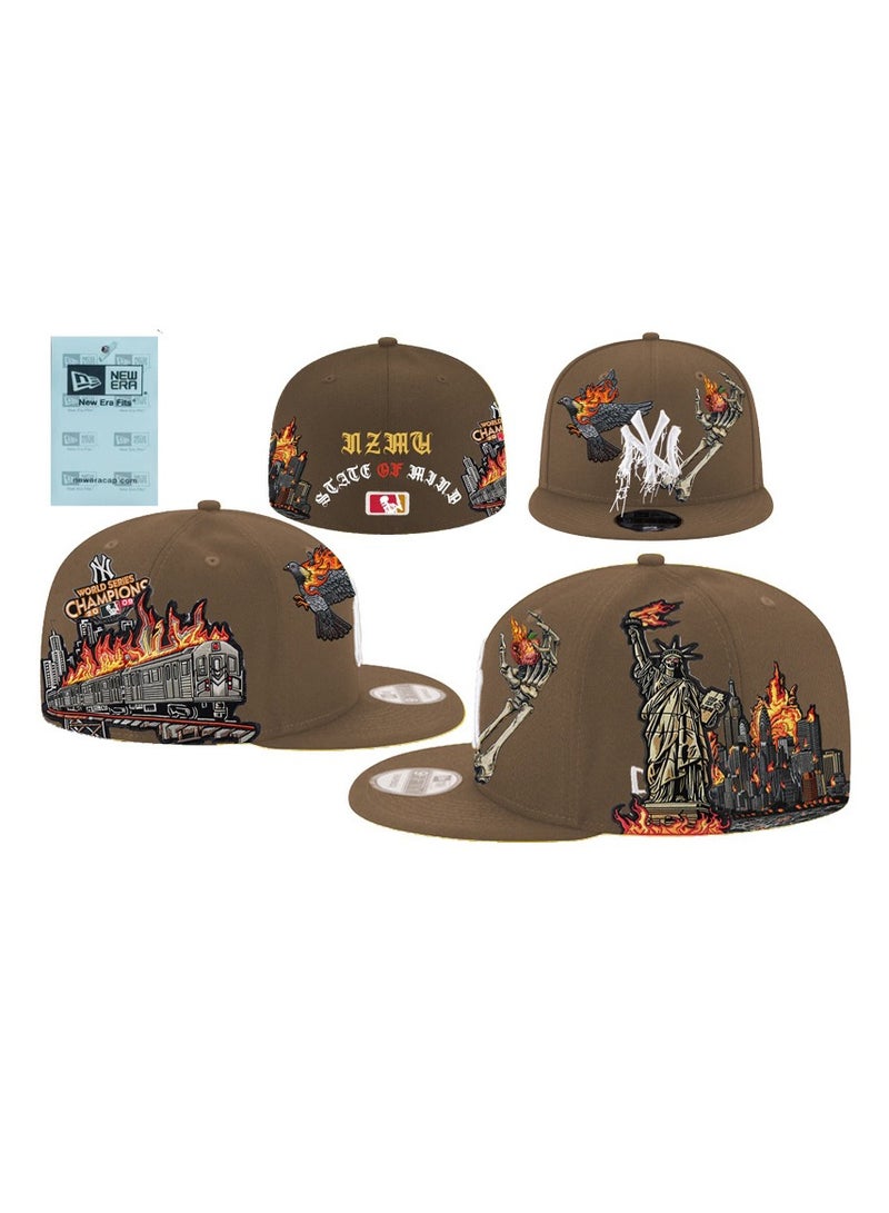 New Era & NY Yankees Brown Hats with New York - Themed Artistic Designs