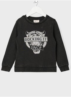 Kids Slogan Print Sweatshirt