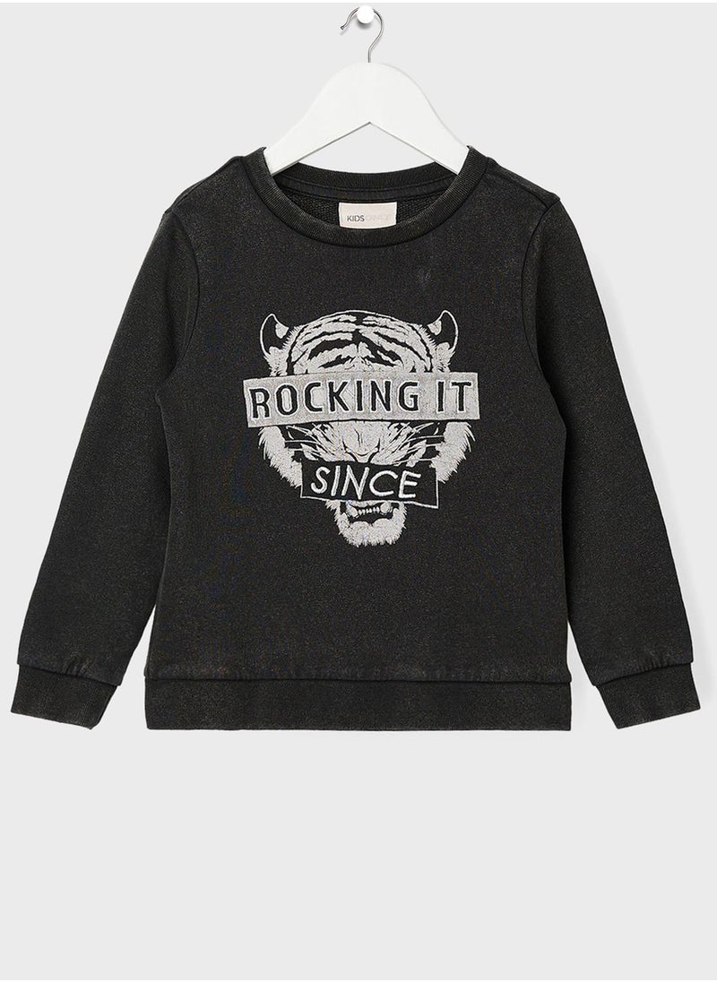 ONLY - Kids Slogan Print Sweatshirt - Image 1