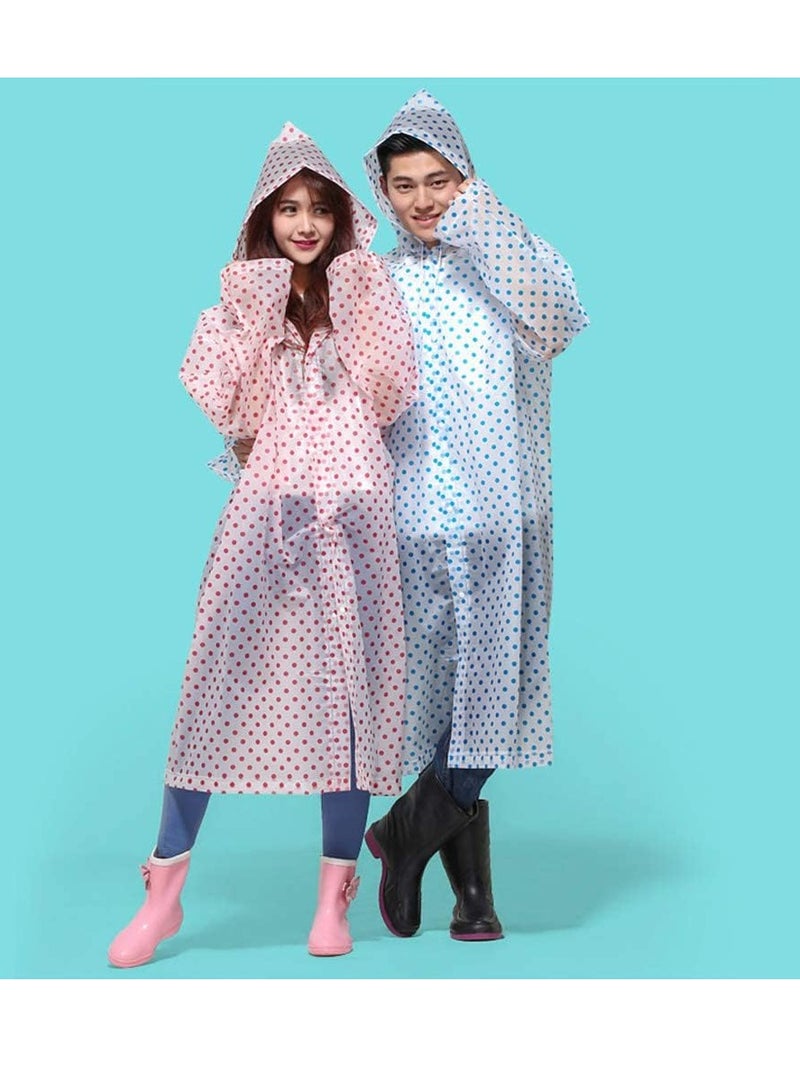 SYOSI Rain Poncho with Hood   Adult Raincoat Waterproof Rain Ponchos for Men Women, Emergency Survival Kit Outdoor Camping Hiking Travel and Theme Parks lovely and Fun Dots Print - Image 4