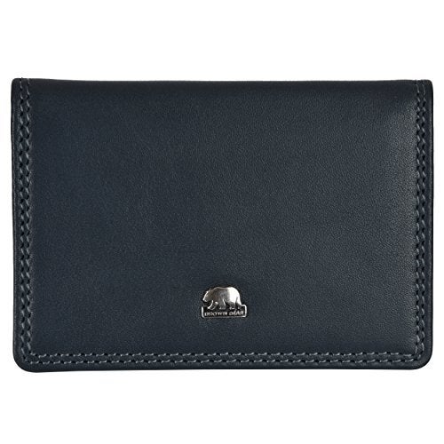 BROWN BEAR Premium RFID Card Holder Wallet for Man, Pure Nappa Wallet for Men Leather Original, Diwali Gift for Men, ID/Visiting/Debit/Credit Card Holder (Blue) - Image 1