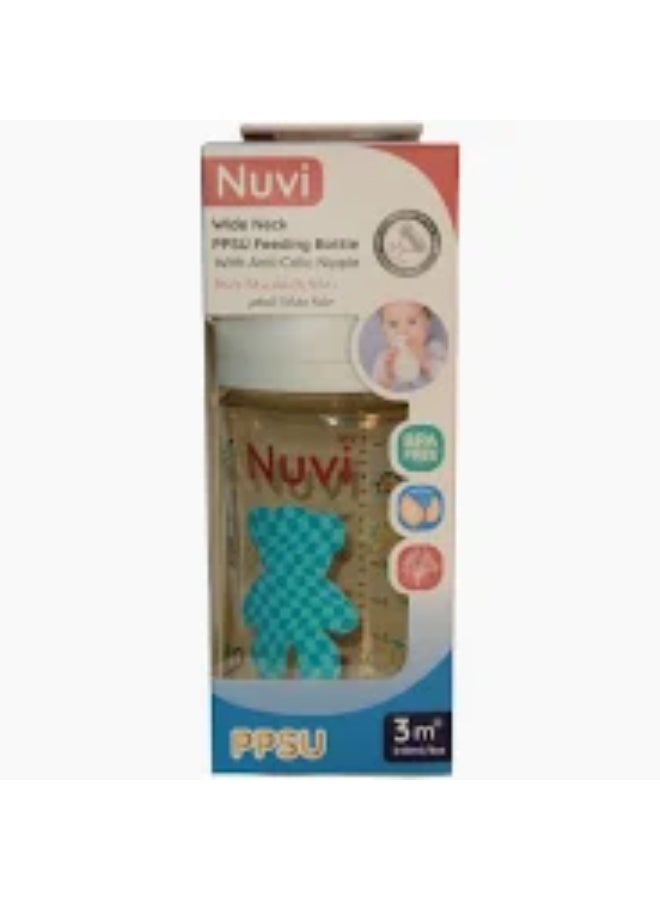 زجاجة رضاعة NUVI ذات عنق عريض مصنوعة من بلاستيك PPSU سعة 240 مل