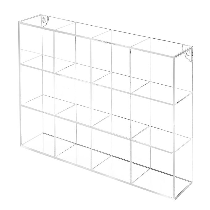 MyGift Wall Mounted Clear Acrylic Collectible Figure Display Case with 12 Compartments for Mini Toys, Crystals and Stone Showcase Shadow Box Shelf - Image 4