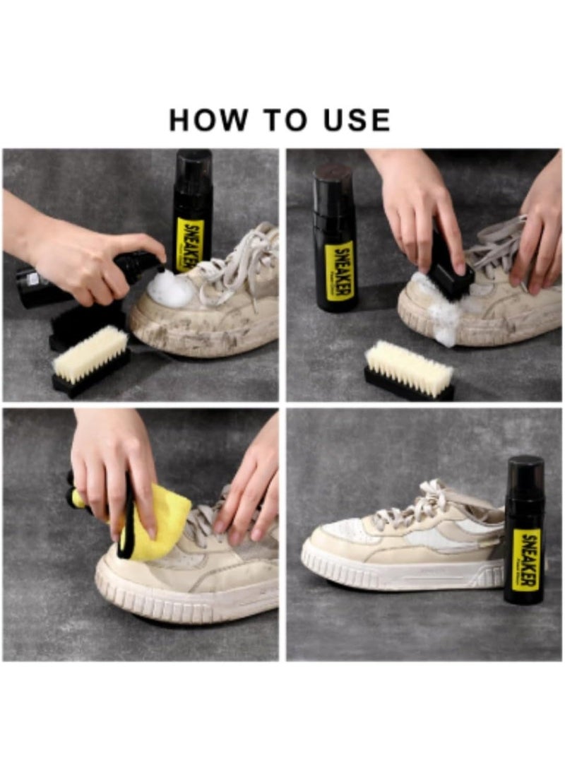 Premium Sneaker Cleaning Kit with Foam Shoe Cleaner, Soft & Hard Brushes, Microfiber Towel, Shoe Care Kit for White Sneakers, Sports Shoes, Canvas, Leather, Suede & Trainers, Portable Shoe Cleaning Set - Image 3