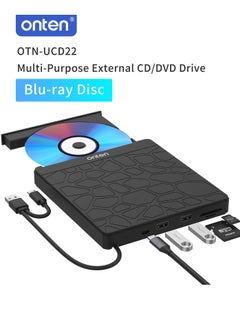 Onten OTN-UCD22 USB 3.0  and USB-C ports 6-in-1 external Blu-ray drive