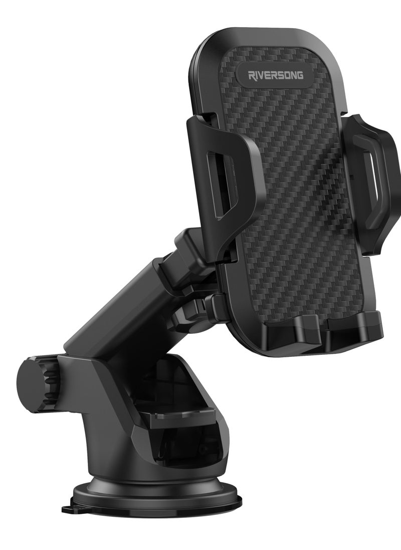 RIVERSONG RIVERSONG FlexiClip Adjustable Car Phone Mount, Black  - Image 3