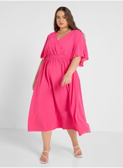 Ginger Plus Flounce Sleeve A Line Midi Dress  - Image 4