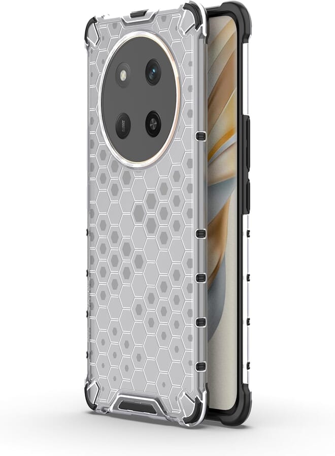 UNBLACK Case Cover Honeycomb Case Shockproof Camera Protection Cover Compatible with Honor x9c / Honor x60 Pro (Clear)