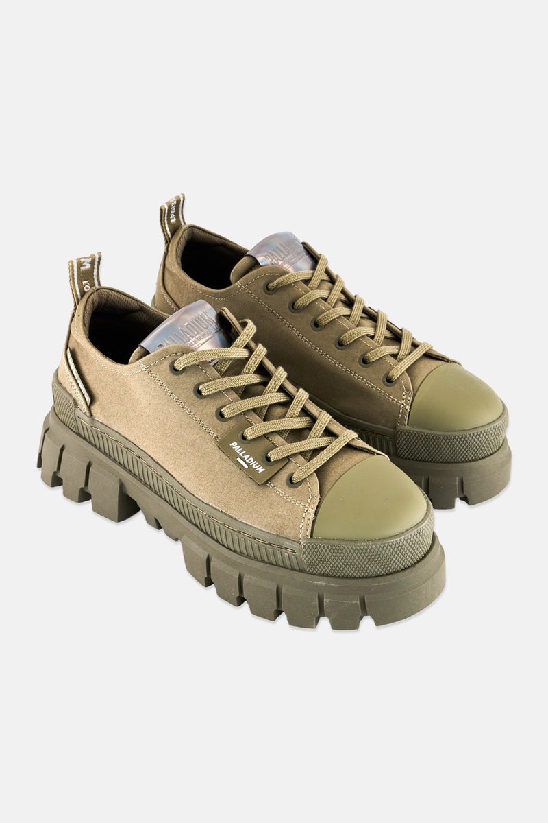 PALLADIUM Women Medium Revolt LO TX Lace Up Shoes, Dusky Green  - Image 1