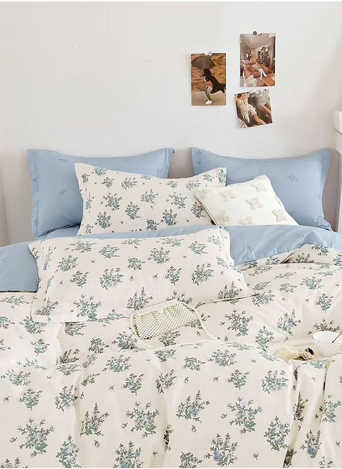 llwoo Super King Size Duvet Cover Set Hotel Luxury Feel Bedding Set Cotton Material Bedding Set Fad and Wrinkle Resistant Set Include 1 Fitted Bed Sheet 1 Duvet Cover and 4 Pillowcases 220x240c  - Image 3