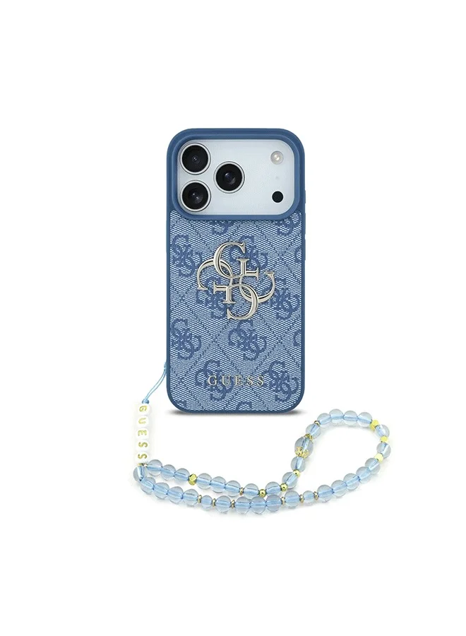 GUESS iPhone 17 Pro 4G PU Leather Case with Big 4G Classic Logo and Wrist Strap / Ultra Slim / lightweight design / Easy Installation - Blue