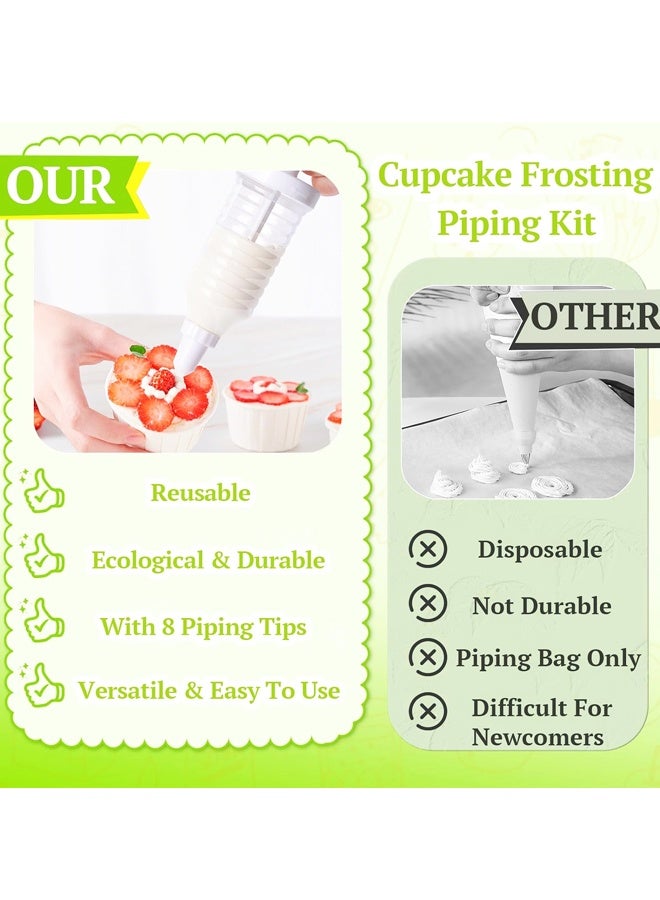 Cake Decorating Gun, Icing Piping Kit with 8 Piping Tips, Cupcake Decorating Injector Set (White) - Image 4