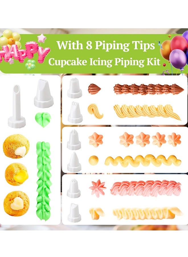 Cake Decorating Gun, Icing Piping Kit with 8 Piping Tips, Cupcake Decorating Injector Set (White) - Image 3