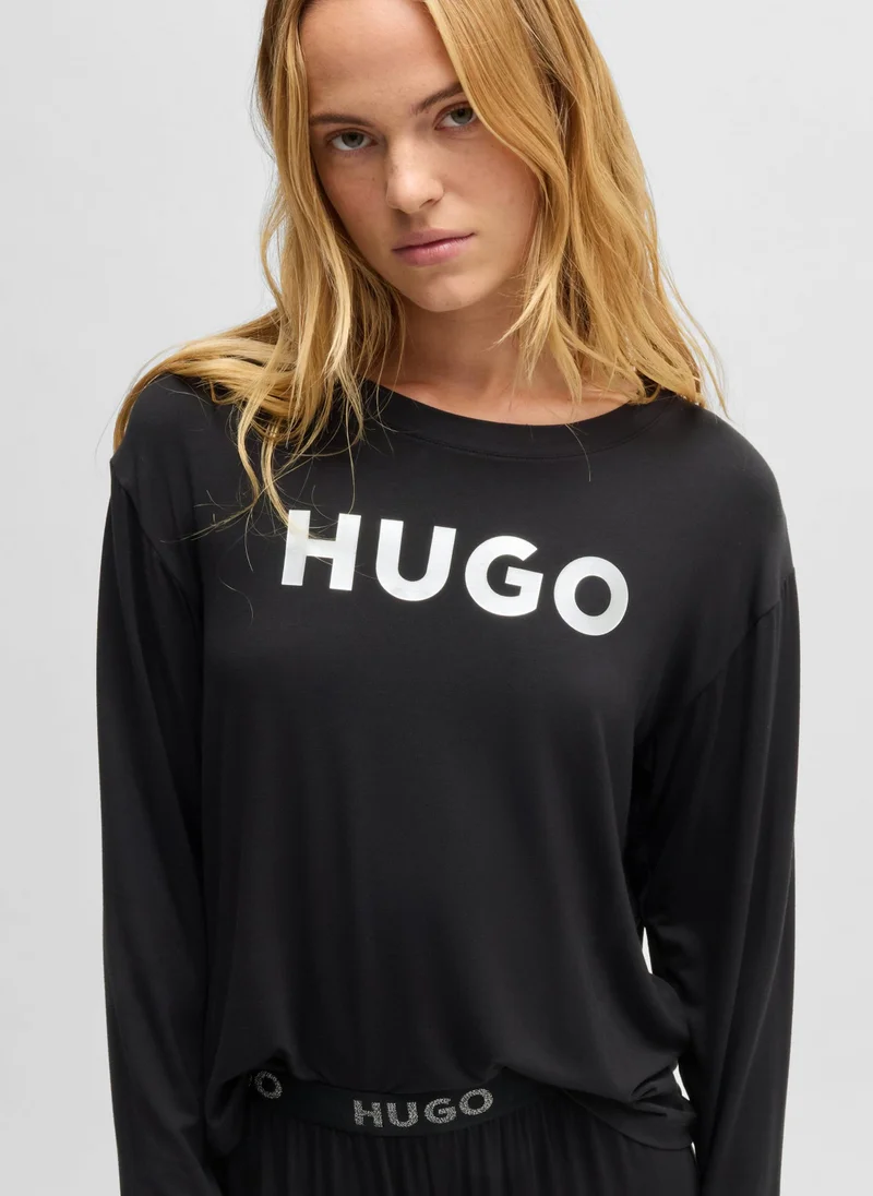 HUGO Relaxed-fit pyjamas with foil-print branding