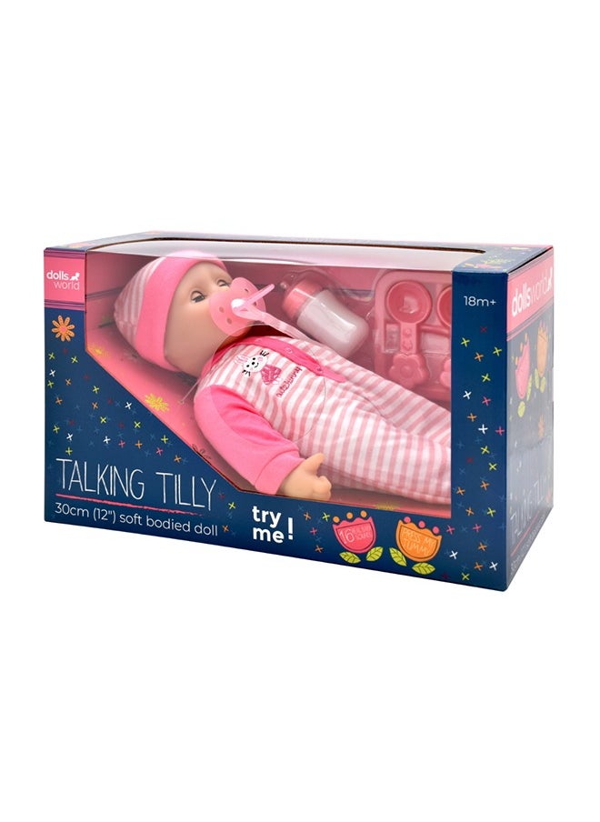 dolls world Talking Tilly 12 inch Interactive Soft Doll 16 Real Baby Sounds from Peterkin gift for kids of Age above 10 months  - Image 2