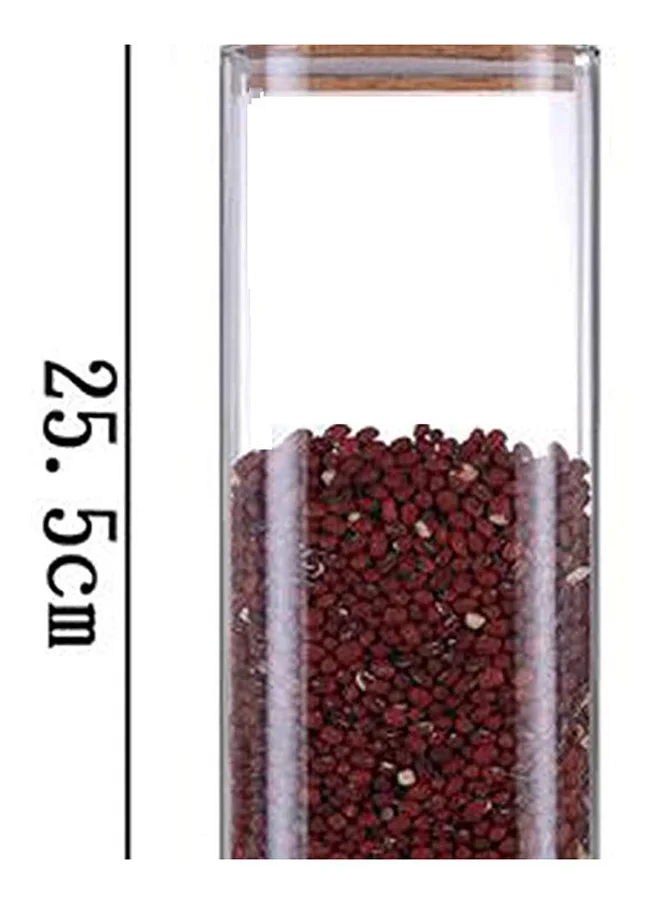 1 تشيس Borosilicate Square Glass Storage Jar with Air tight Bamboo Lid 1800 ML 2Pcs Set