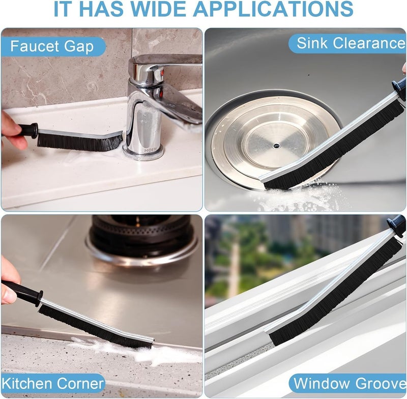 RIOMAX Mini Gap Cleaning Brush Hard Bristle Gap Brush for Cleaning Multipurpose Crevice Cleaning Brush Dead Corner Cleaning Brush Used for Home Toilet Bathroom Kitchen Tiles Window Slots (Pack of 3) - Image 3