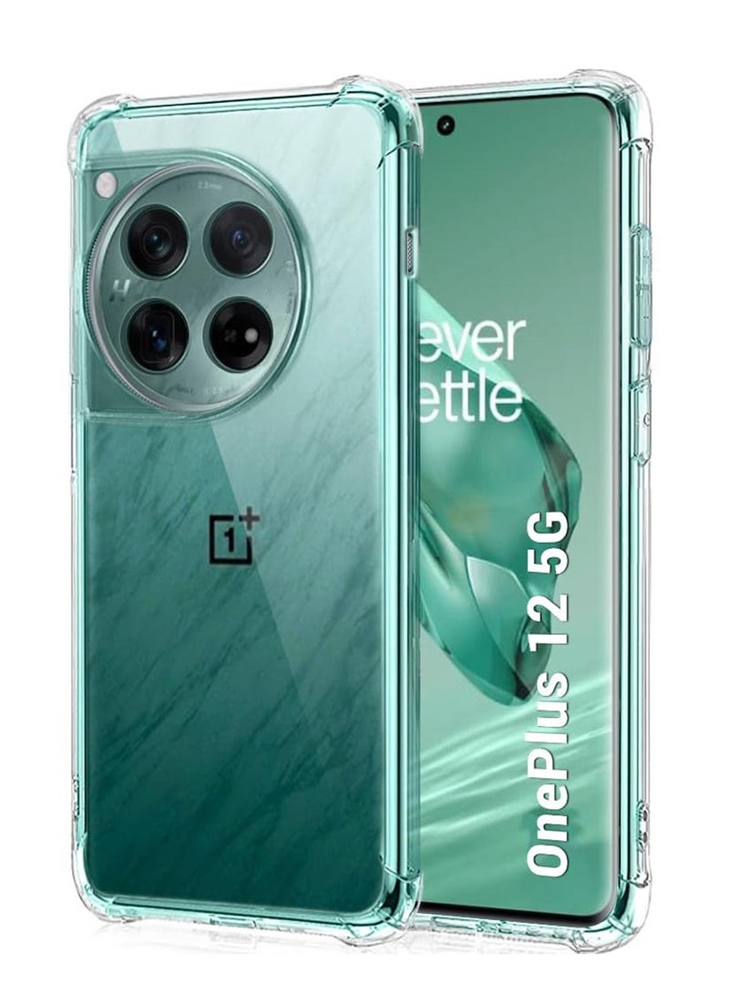 Techie OnePlus 12 5G TPU Bumper Corner Case with Camera Lens Protection Transparent Protective Back Cover - Image 1