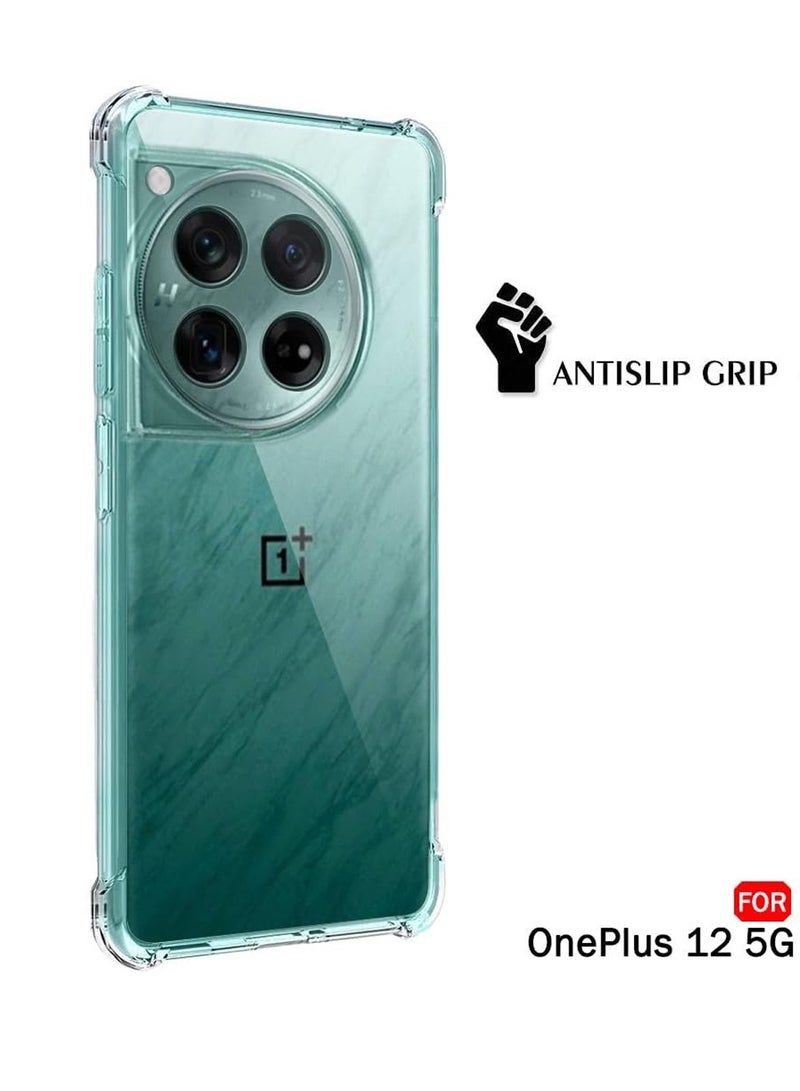 Techie OnePlus 12 5G TPU Bumper Corner Case with Camera Lens Protection Transparent Protective Back Cover - Image 2