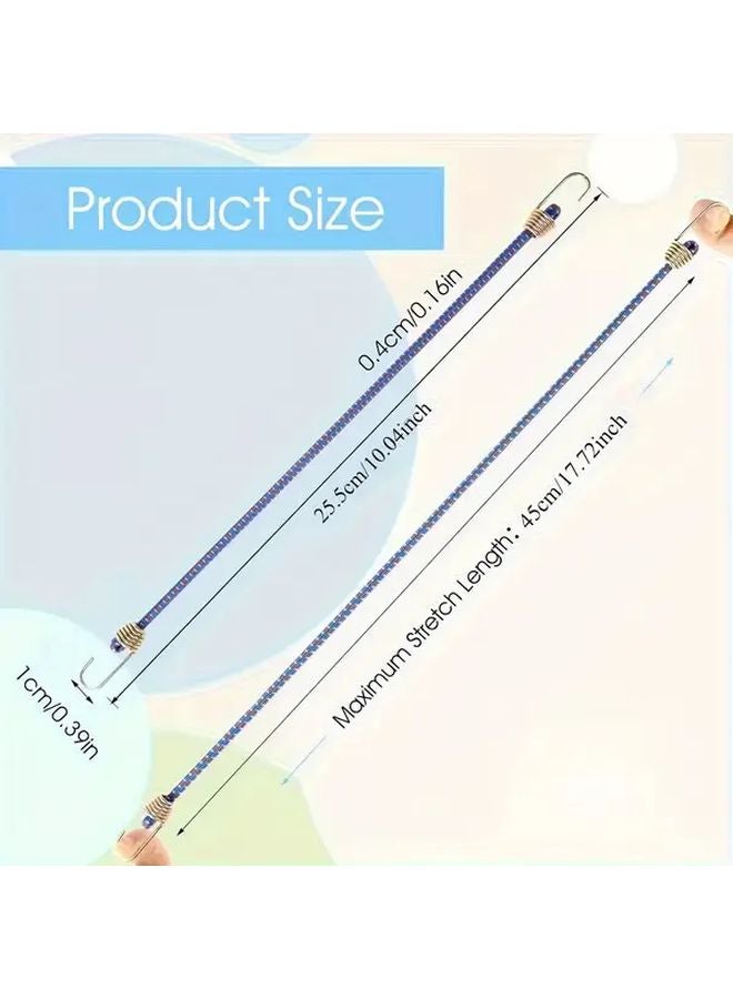 10 قطعة من أربطة الشد المرنة الثقيلة مع خطاطيف معدنية للتخزين في التخييم والدراجات - Image 4