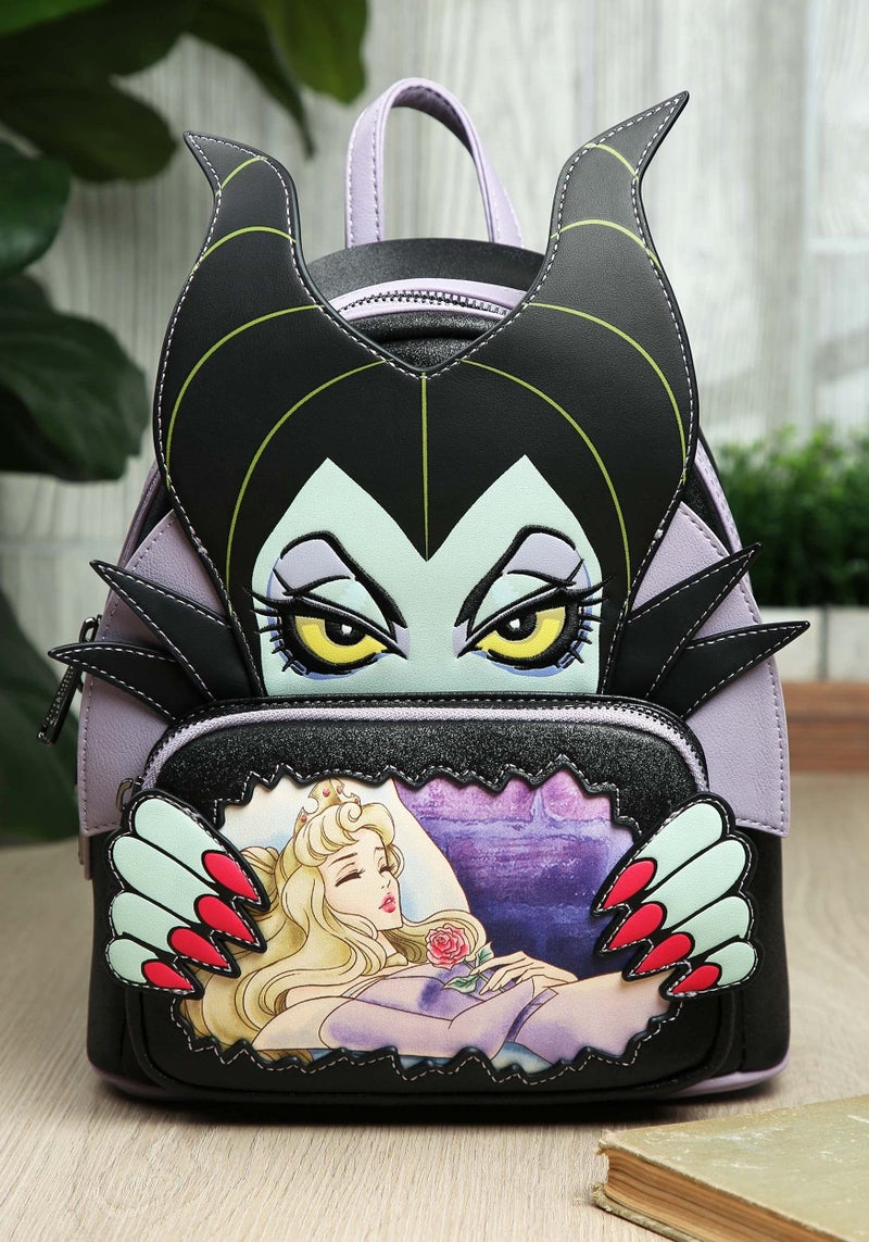 Loungefly Disney Villains Scene Maleficent Sleeping Beauty Womens Double Strap Shoulder Bag Purse - Image 2