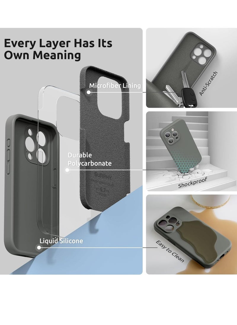 Raxoom Design for iPhone 15 Pro Max Case, Liquid Silicone [2 x Screen Protectors & 1 x Lanyard] Protection for Each Lens Shockproof Cover for iPhone 15 Pro Max 6.7 inch 2023, Space Grey - Image 4