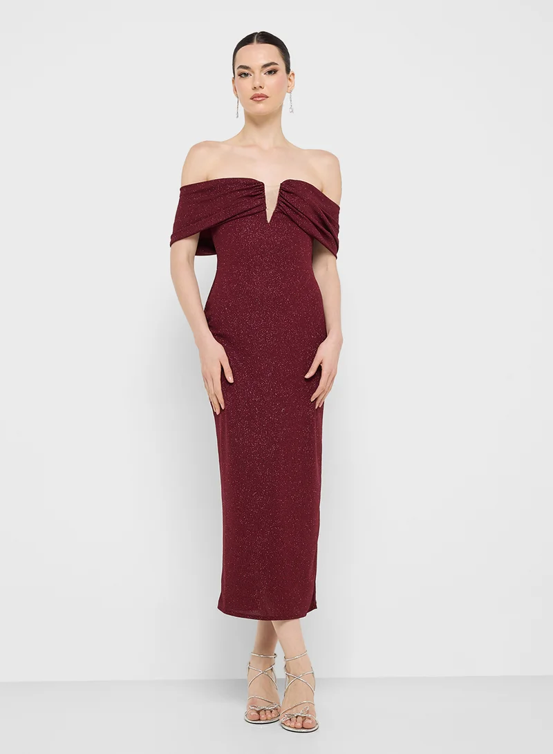Ginger Boutique Off-Shoulder Midi Dress